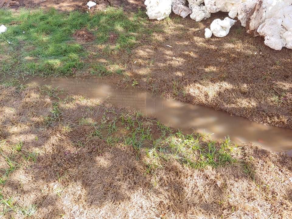 As everyone around the North Central Texas area knows by now, we've been hit with a lot of rain this Fall. In fact, these rains have been so heavy that the water is running out of places to go. Here you can see the impact of too much rainfall on a residential yard. This water is seeping into the soil surrounding this home and causes tremendous upheaval (lifting of the soil). 